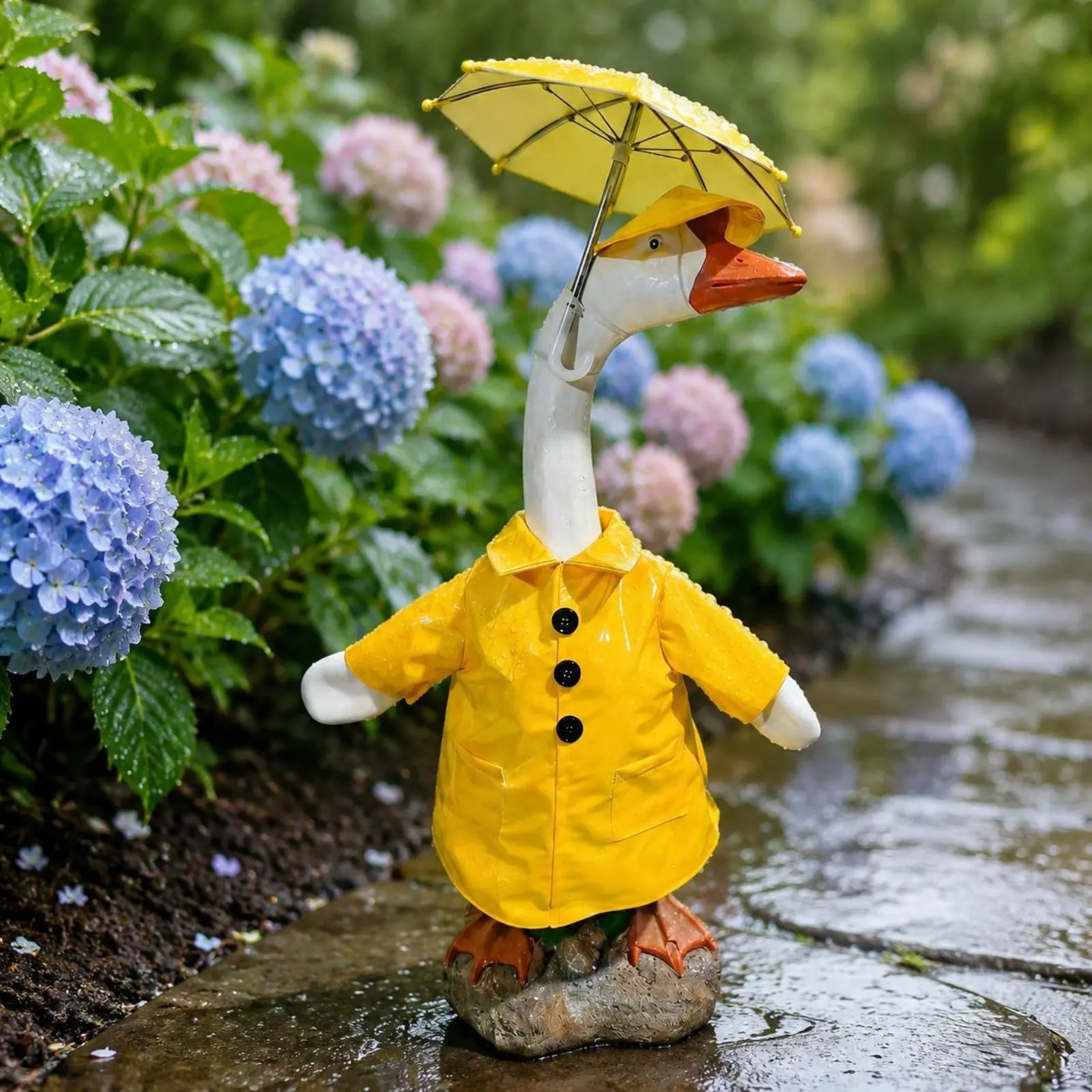 

3 Pieces Porch Goose Raincoat Decorative Goose Raincoat Set Easy to Put on Cute Design for Yard
