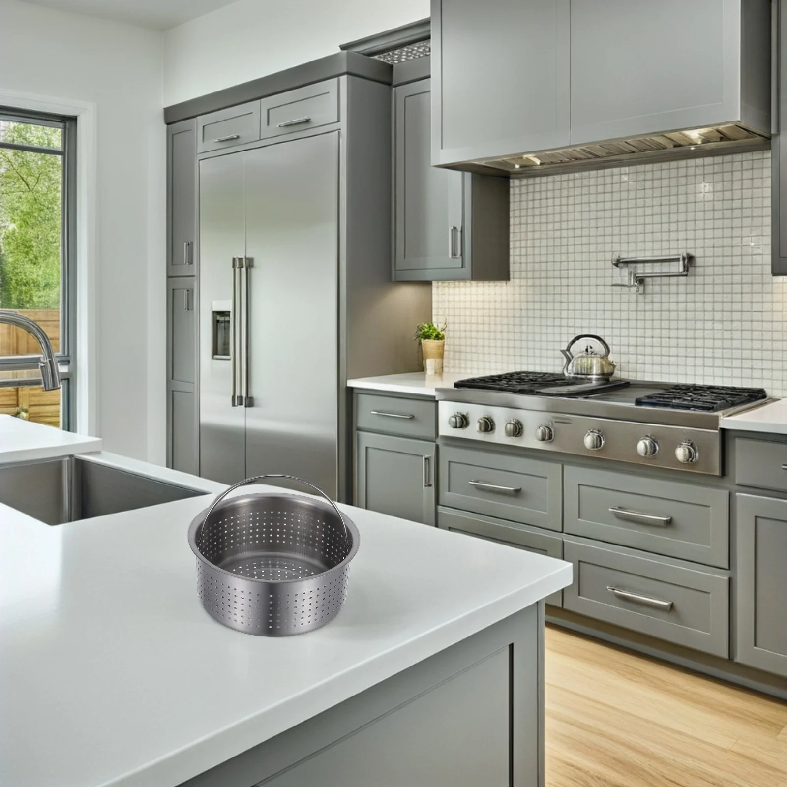 

Stainless Steel Steamer Basket for Rice Cooker 16.2cm Multi-Function Food Steaming Insert with Handle Separates Rice and Soup