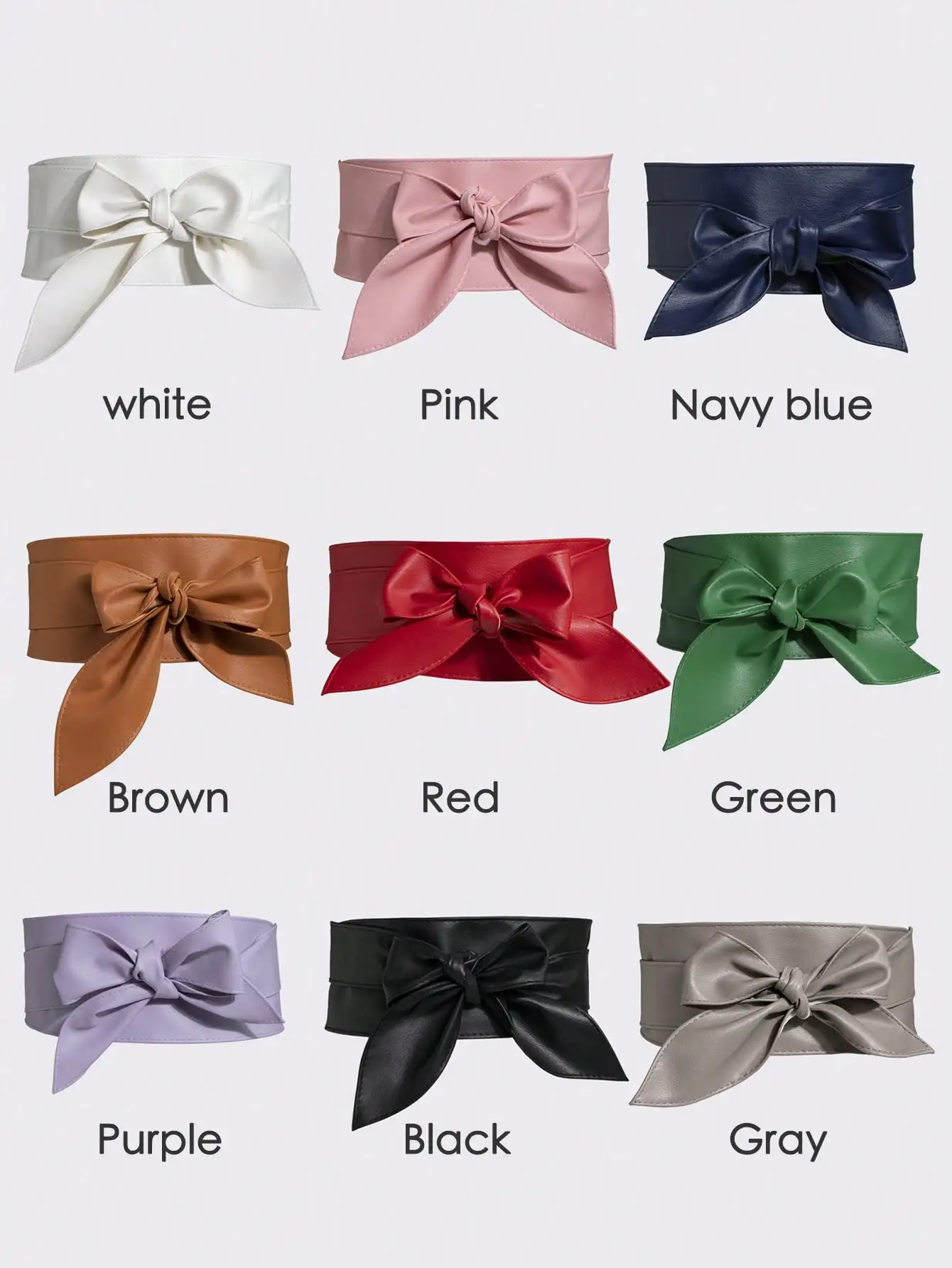 1pc Women's Soft And Versatile Bowknot Waist Belt With Long Ties