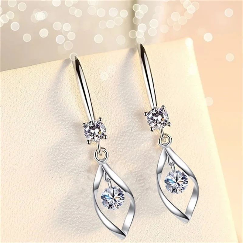 2024 Delicate Trendy Female Drop Earrings with Dazzling Zirconia Exquisite Women Party Accessories Daily Wearable Chic Jewelry