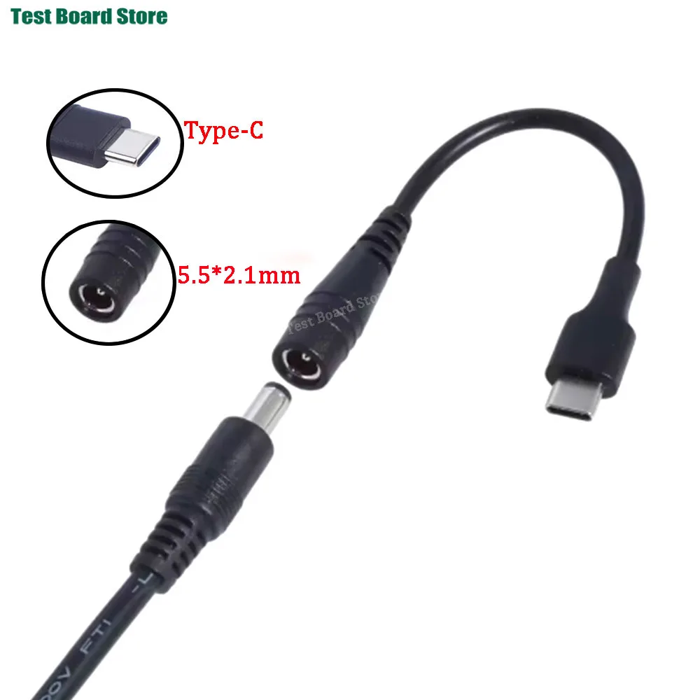 

DC Type-c Female To 5.5*2.1 Female Cables 5521 Power Jack DC Power Conector 5.5x2.1mm Adapter USB Type C Converter
