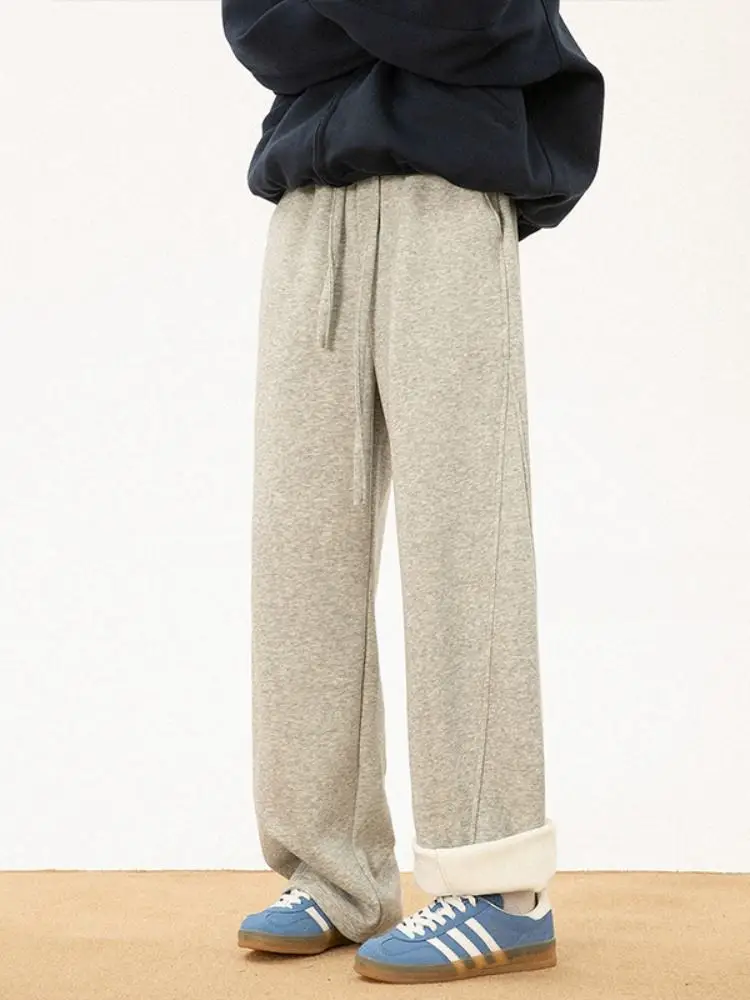 

Cleanfit American Sle Thiened Fce Wide Leg Pants Men's Autumn Winter Loose Drapey Sport Long Trousers Knife