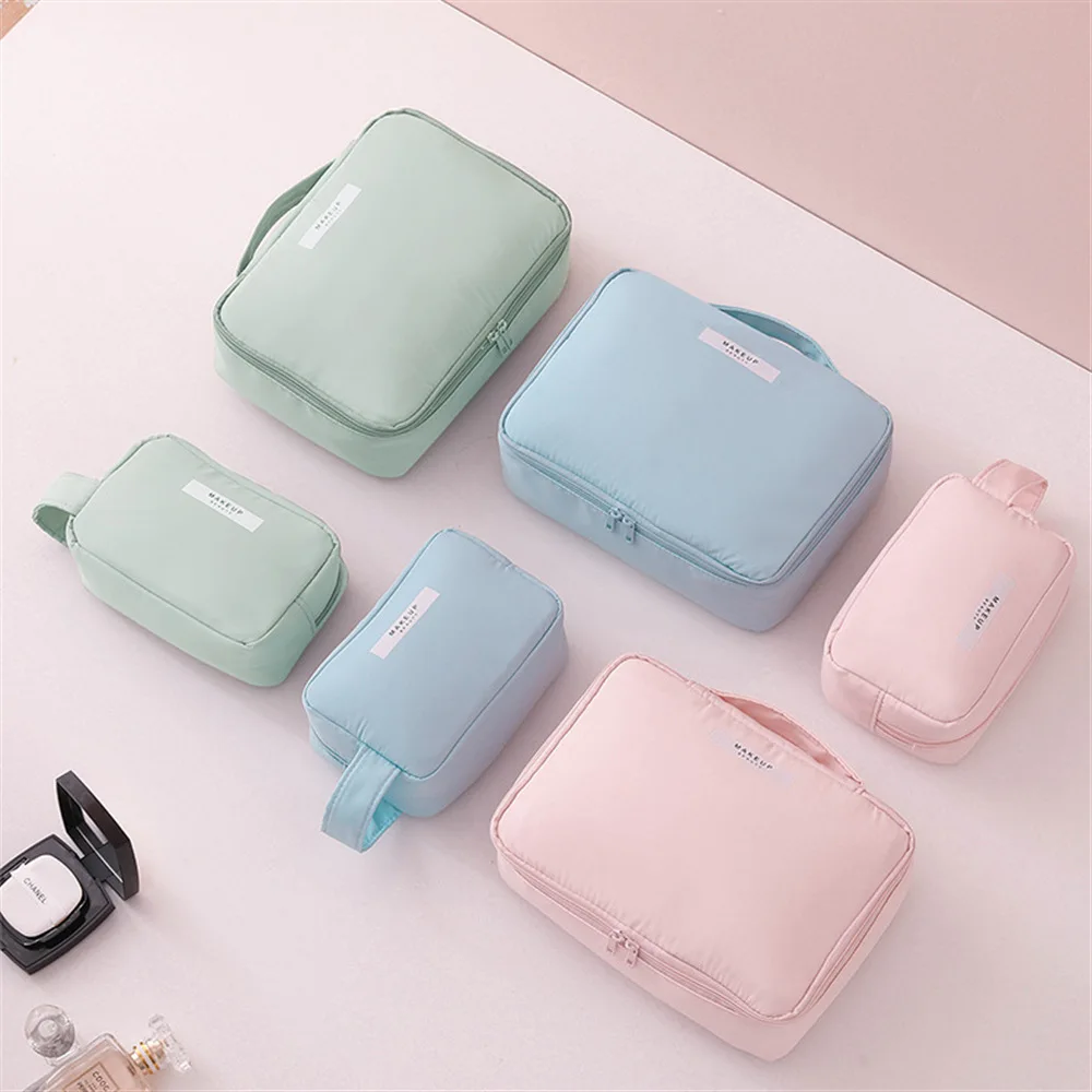 

Portable Large Capacity Handheld Travel Pouch Makeup Bag Water-resistant Toiletry Cosmetic Storage Organizer Beauty Washing Bag