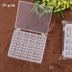 25pcs Home Sewing Machine Bottom Thread Bobbin Set Sewing Accessories Clear Plastic Spools with Storage Box for Brother Janome S