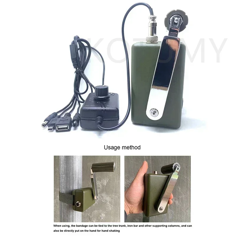 30W Multifunction Emergency Hand Crank Generator Outdoor Manual Portable Power Dynamo DC Voltage Held Phone Charger