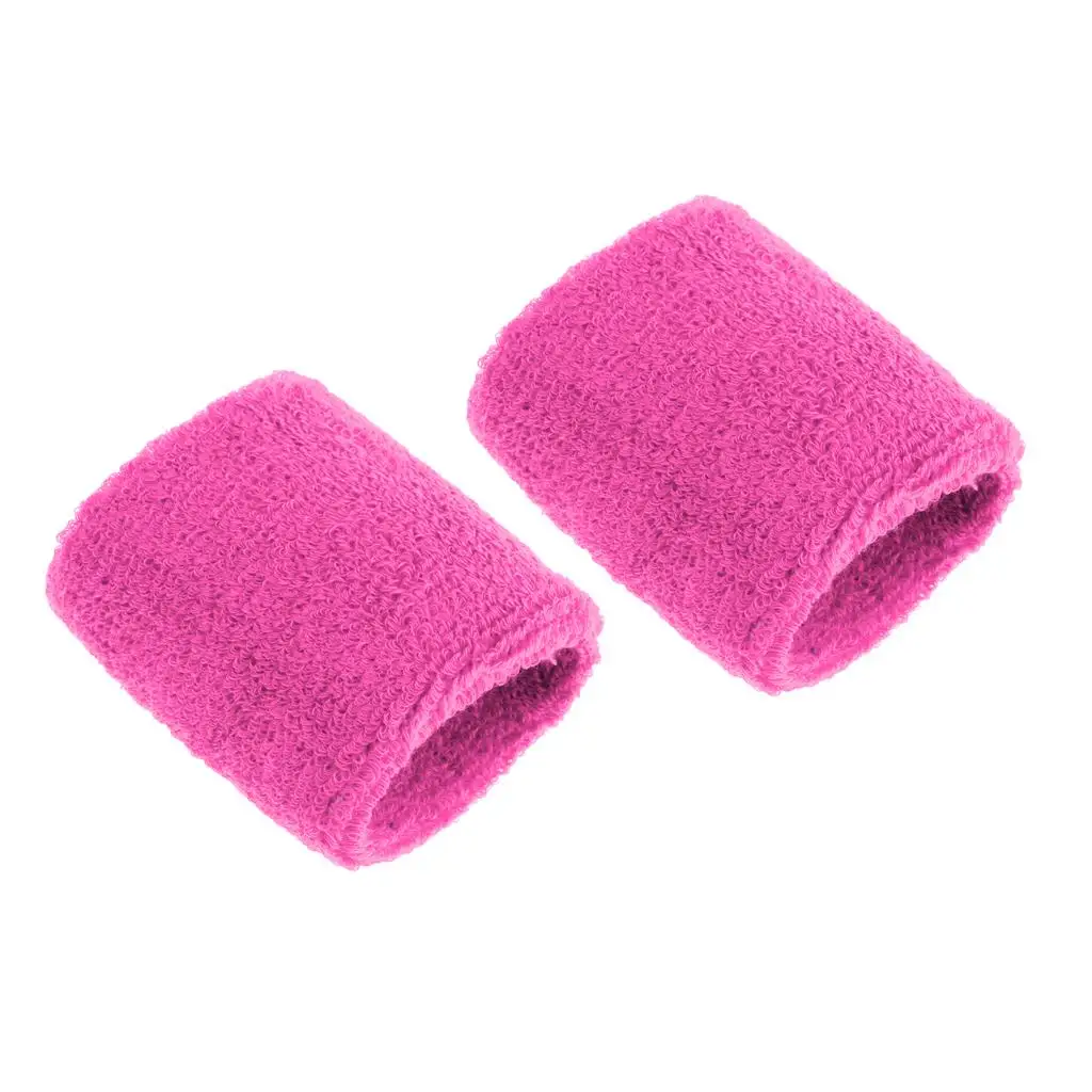 2Pcs Unisex Cotton Sweat Band Sweatband Wristband Wrist Band