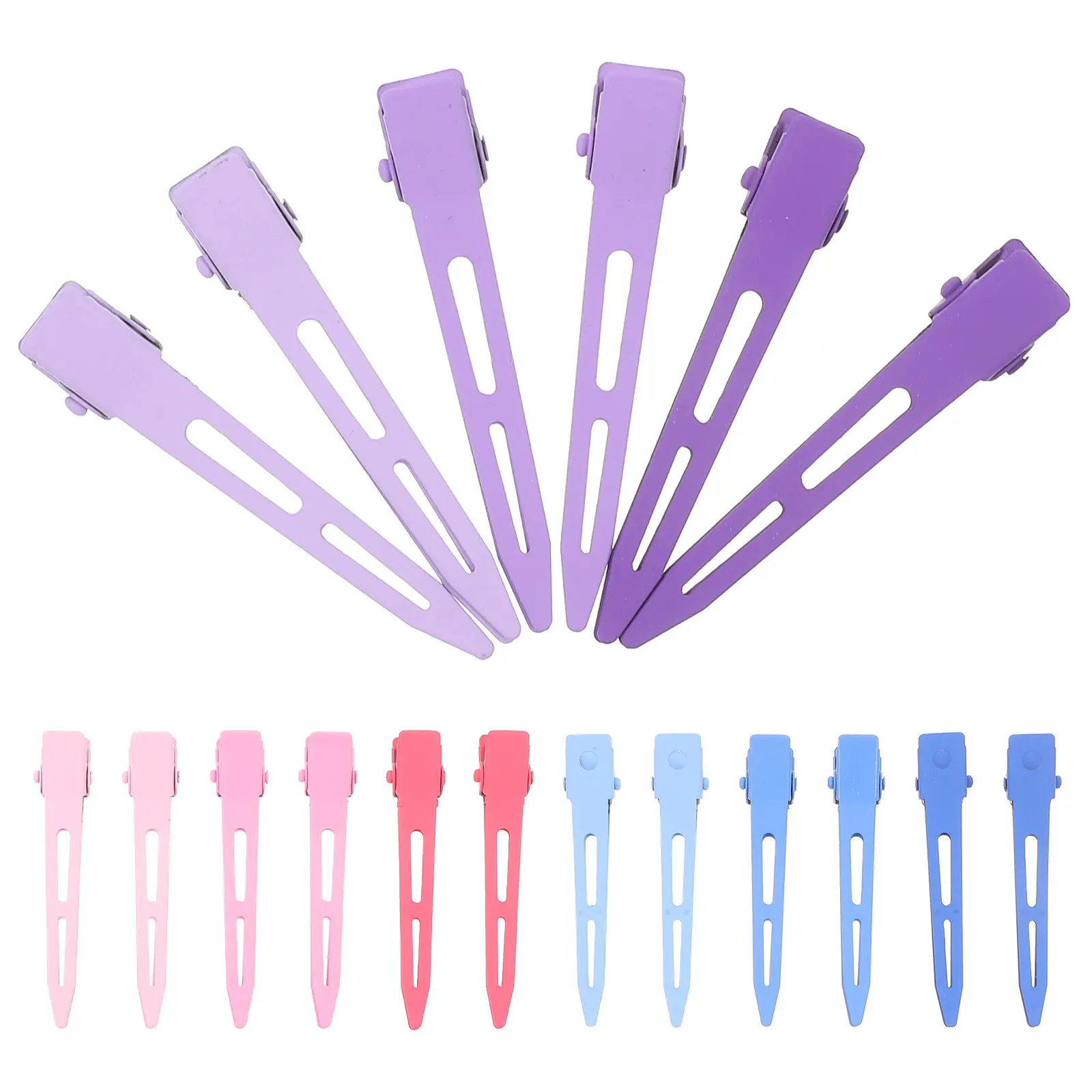 18pcs No Crease Hair Clips Durable Metal Bobby Pins for Styling Women Pink Blue Purple Gradient Hair Partition Folder view 4