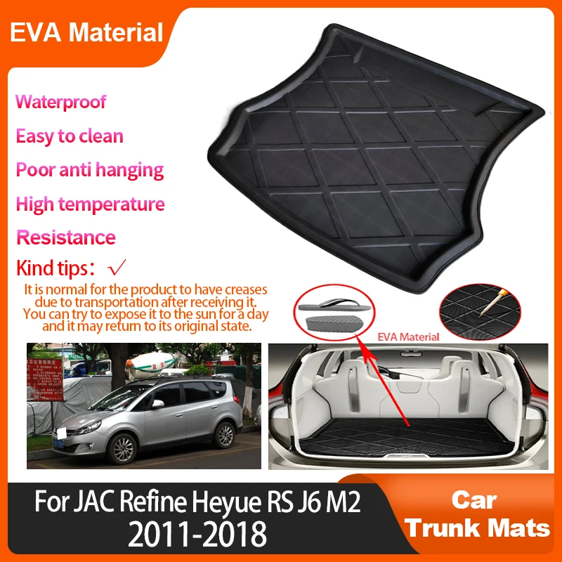 

For JAC Refine M2 Heyue RS J6 2011~2018 Trunk Mat Rear Cargo Interior Auto Accessoy Waterproof Protector Luggage Pads Anti slip