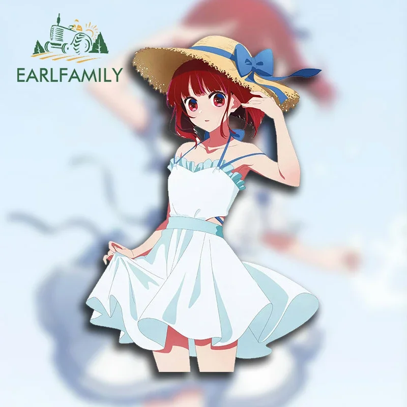 

EARLFAMILY 13 см X 9,1 см для милых летних пляжных автомобильных наклеек Arima Kana, виниловые наклейки для автомобиля, модный креативный декор, простой