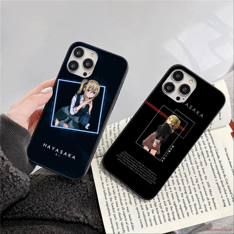 Love is War Hayasaka Phone Case for iPhone 14 13 12 11 XS X 8 7 6 Plus Mini Pro Max SE 2022 Black Soft Phone Cover Funda