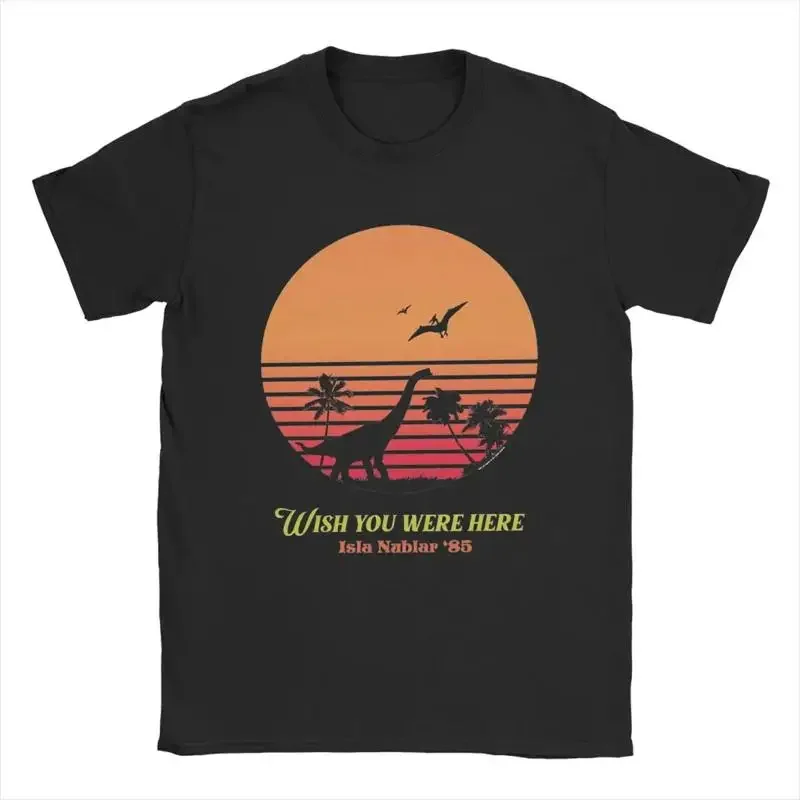 Men'S T Shirt Isla Nublar Dinosaur Jurassics Parks Casual Cotton Short