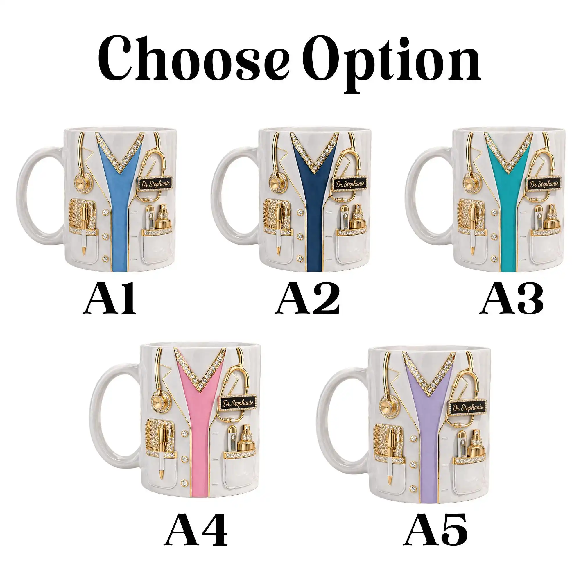 Personalized Nurse Overalls Effect Mugs, Nurse Life Theme Mugs, Custom Doctor Gifts, Graduate Gifts, Doctor's Day, Nursing Gifts - view 3