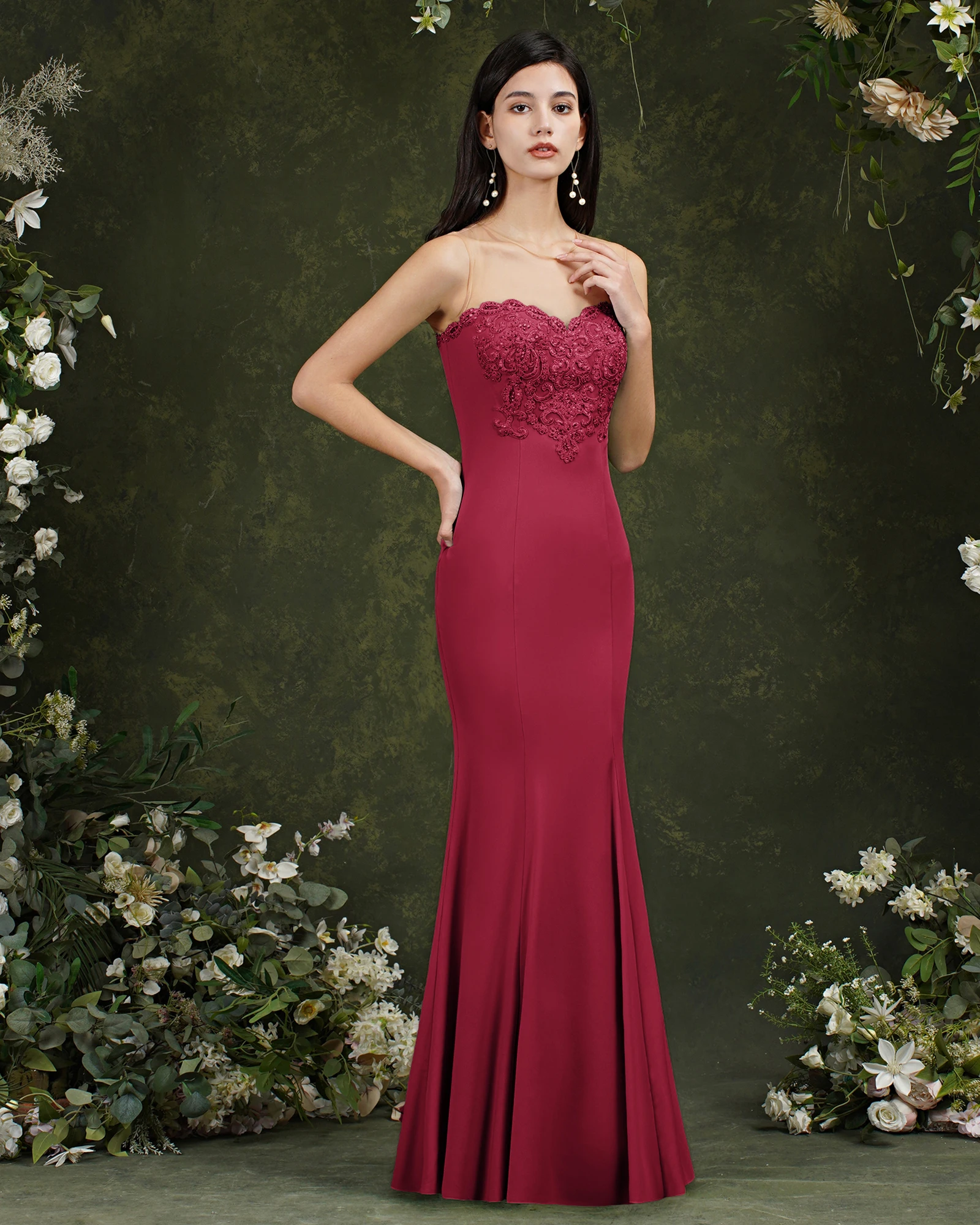 FATAPAESE-vestido de dama de honor de satén para mujer, elegante vestido de sirena largo hasta el suelo, vestidos de fiesta para boda