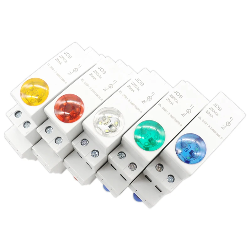 Din Rail Mount LED Signal Lamp Series AC/DC 24V 220V Indicating Indication Pilot Lights JD9