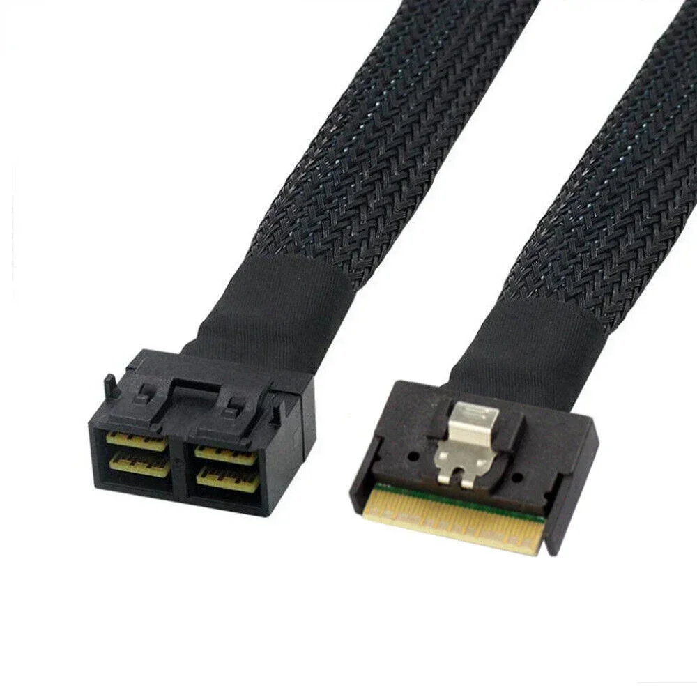 SFF8654 to SFF8643 Slimline SAS SFF-8654 8I 4.0 74P to 2 Ports SAS SFF-8643 High Speed Connection Cable