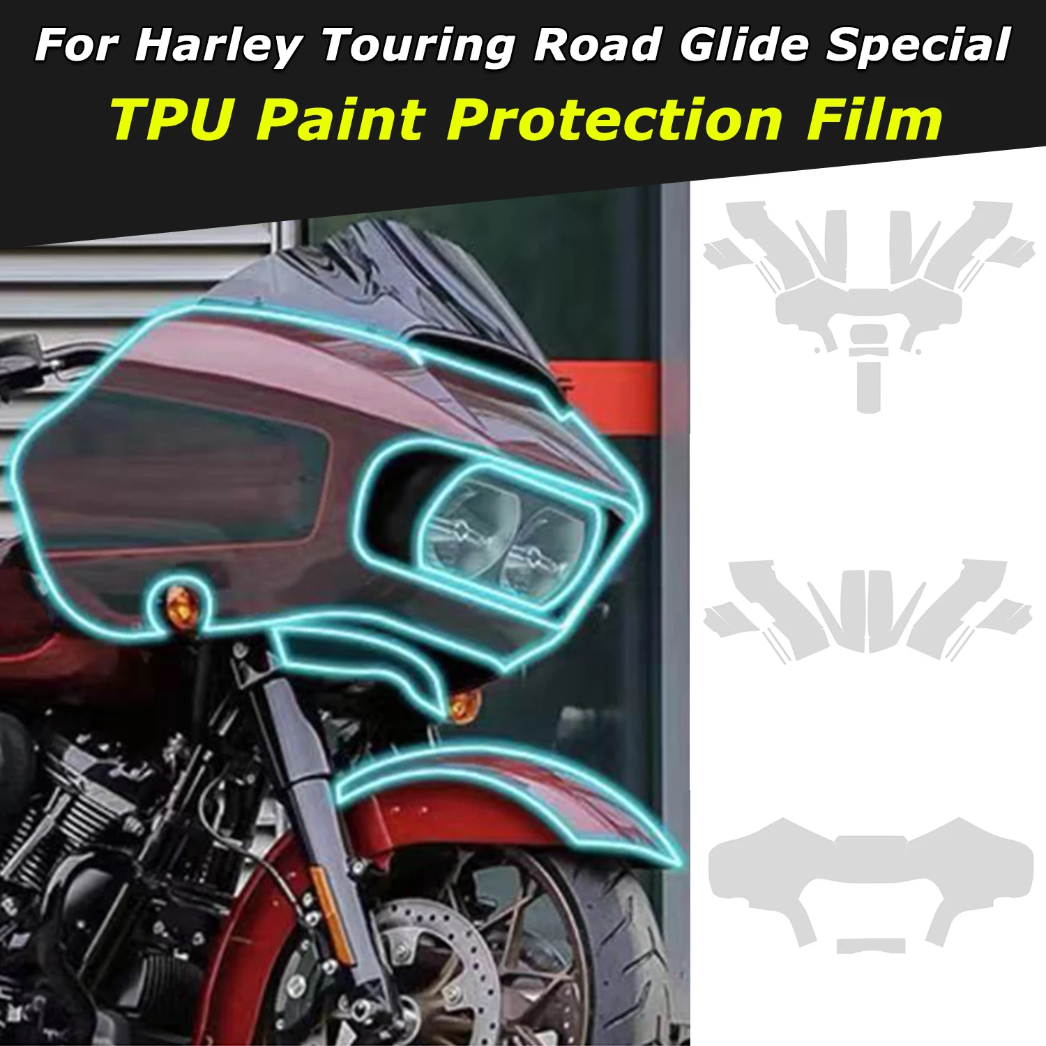 For Harley Touring Road Glide Special Motorcycle Paint Protective Film TPU Stickers Protect Fairing Anti-scratch Translucent