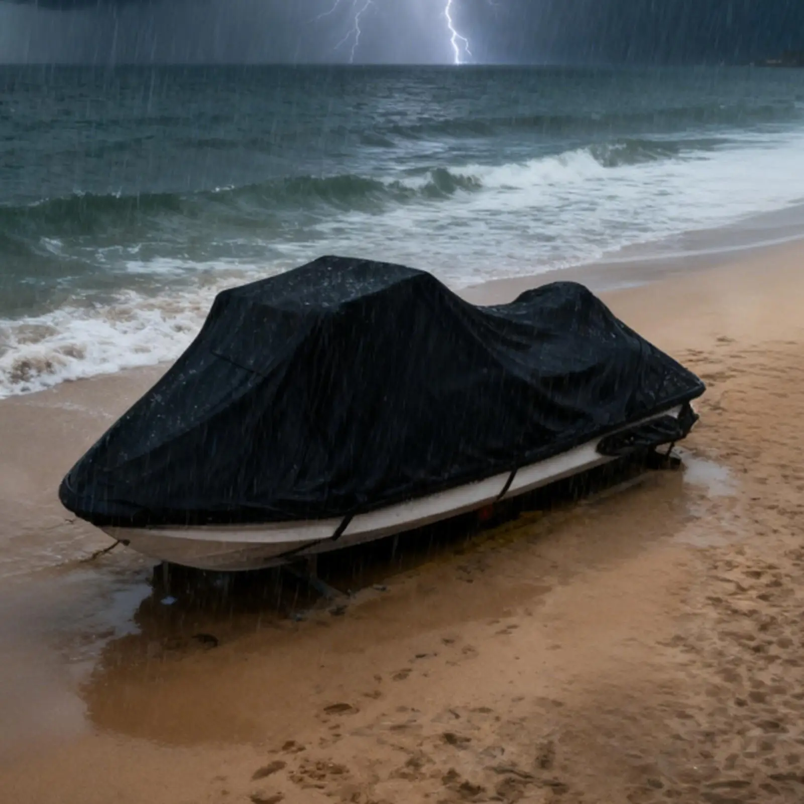 

Boat Cover UV-Resistant Watercraft Protector With Storage Bag Outdoor Motorboat Protective Cover For Recreational Boaters Water