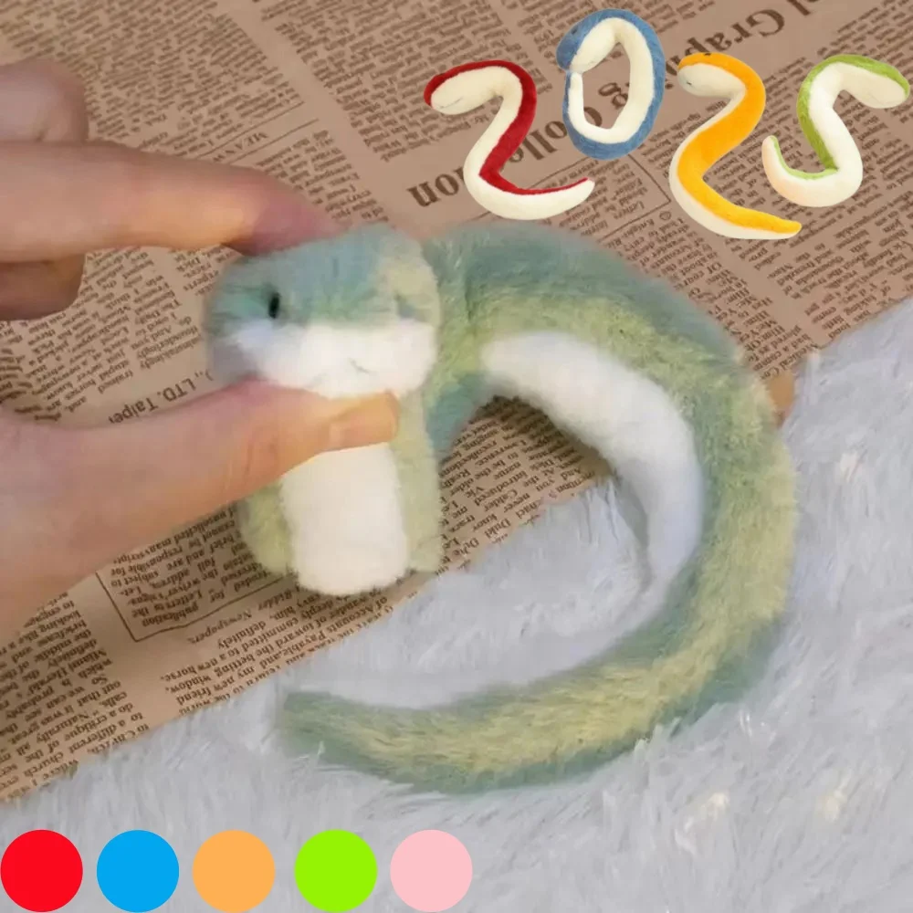 New Year Little Snake Plush Toys Fun Fidget Doll Playful Children Boy Girl Gift Ornament Doll Mascot Doll Cute Snake Peluches