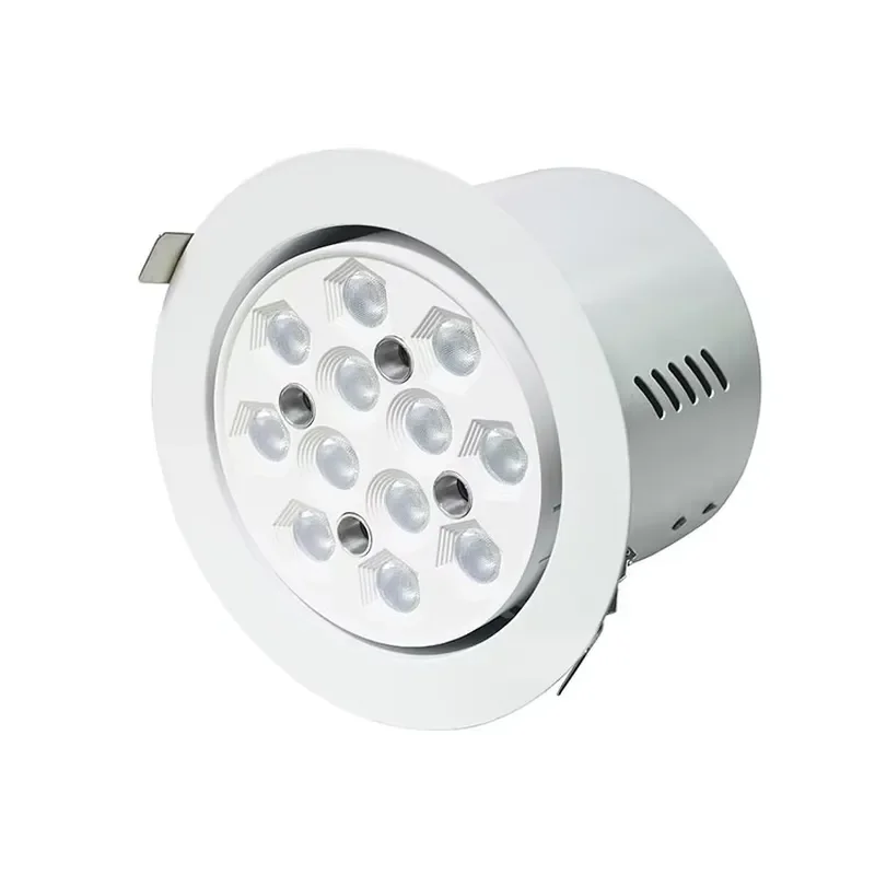 30W Rotary LED Display Light Remote Control Dimmable Aluminum Embedded Downlight 110mm Cutout 4000K for Jewelry Cabinet