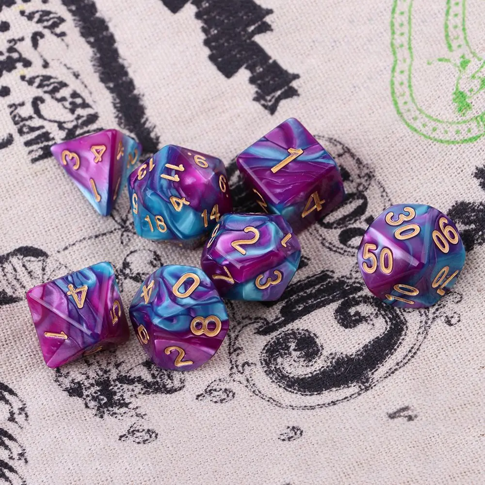 for RPG DnD D4 D6 D8 D10 D12 D20 for RPG Dungeons Playing Games Double-Colors Polyhedral Dice Mixed Color Dice Acrylic Dice