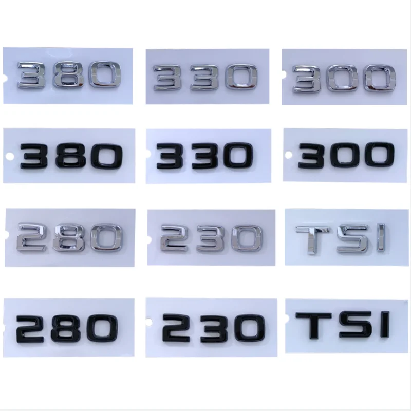 

3D ABS 230 280 300 330 380 TSI Letters Car Rear Trunk Sticker Emblem Badge For Skoda Octavia 3 2 Superb Fabia Yeti Karoq Kamiq