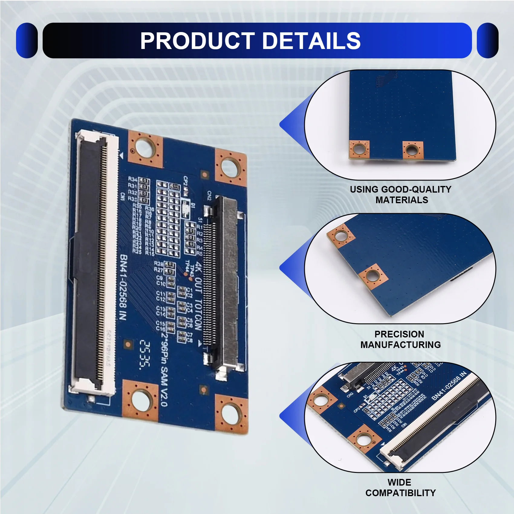 1PCS LVDS 4K 96Pin to 51Pin Adapter Converter Board for LCD LED TV Repair