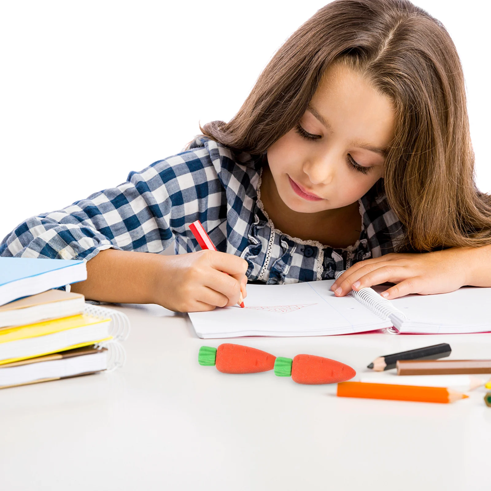 

100Pcs Carrot Eraser Cute Mini Erasers Portable Fun Erasers for Bulk Classroom Use Student Supplies Eraser for Office