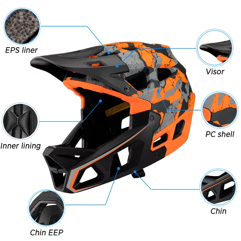 Helm Sepeda Gunung Full Face u - Mountain Biking Helmet Kids ulasan dan harga