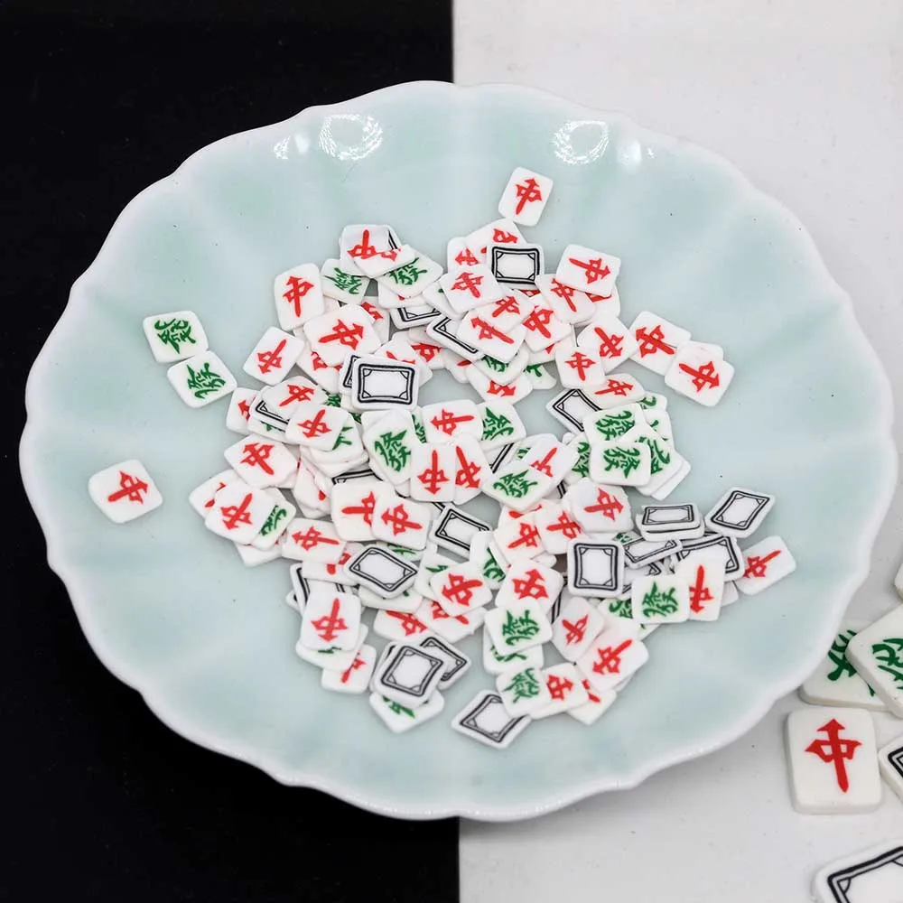 100g Cartoon Polymer Clay Mahjong Slices Mixed Candy Halloween Season Witches Sprinkles for Shakers DIY Crafts Project