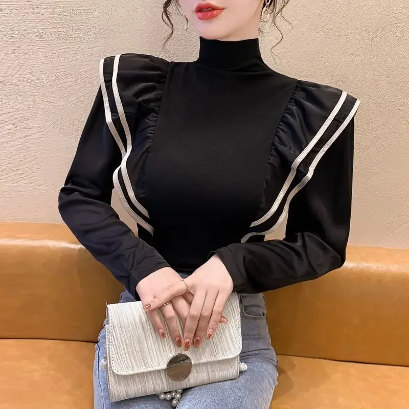 Top Female Korean Style With Sleeves Women's Long Sleeve T-shirt Baggy Tee Clothing Cheap Sales Yk2 Elegant Trending Fashion Emo