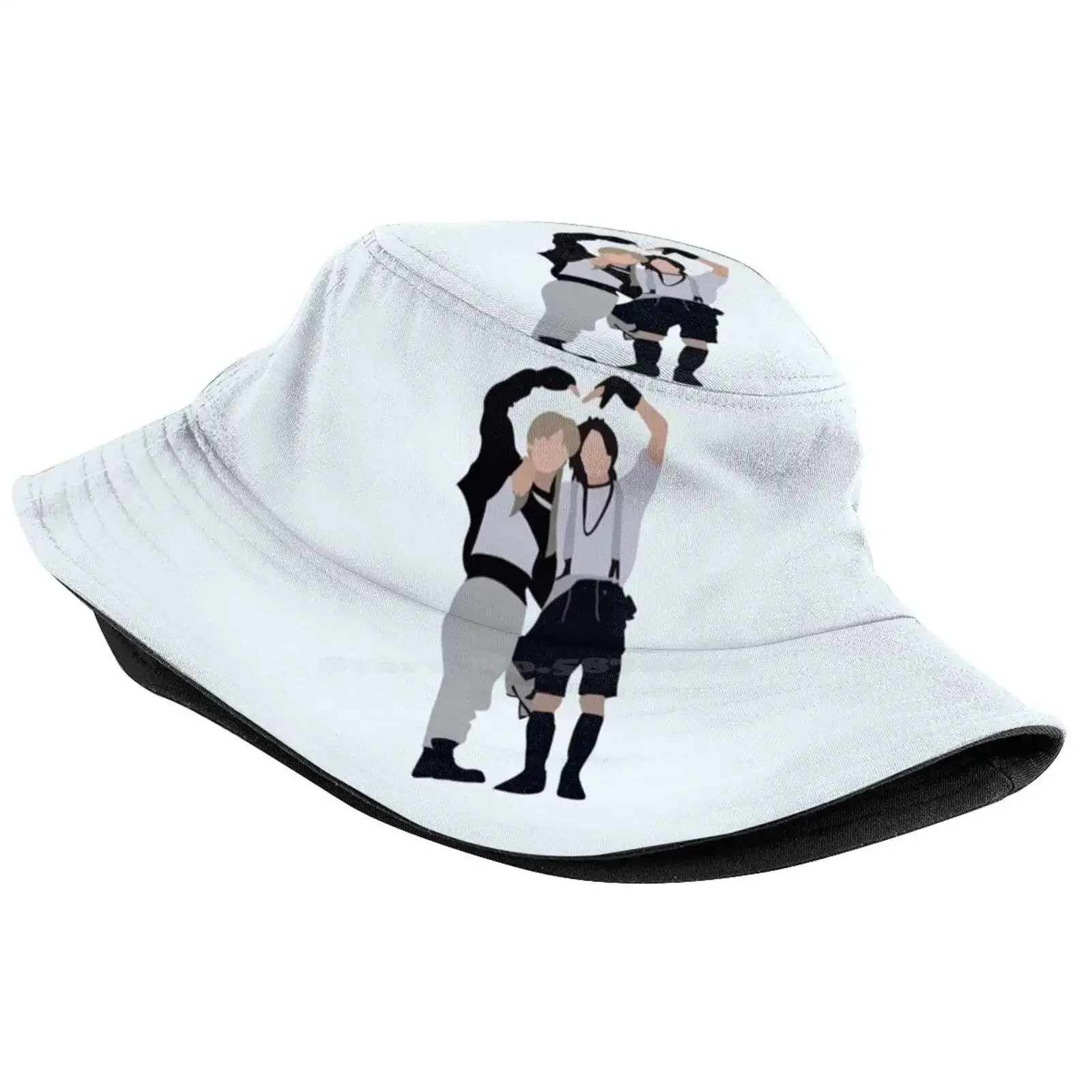 Stray Kids Hyunjin And Felix Heart Digital Illustration Sun Cap Fisherman Hat Bucket Hats Stray Kids Heart Felix And Hyunjin