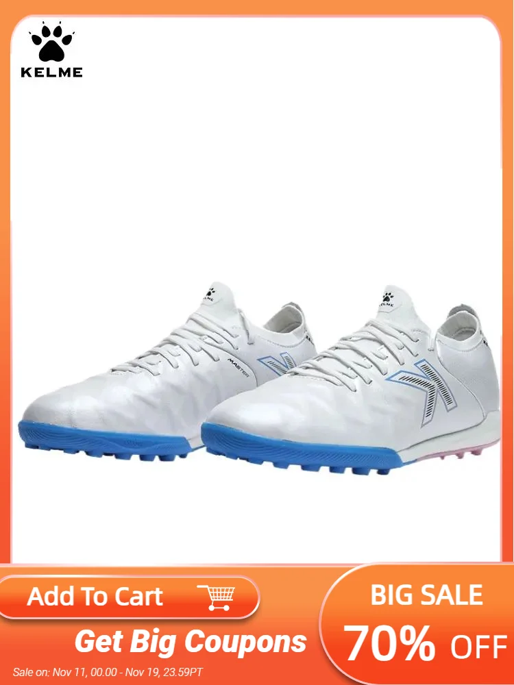 

Kelme Soccer Shoes Football Boots Sneakers Men Outdoor Cleats Boots TF Short Staple Calf Leather Artificial Grass Five Person