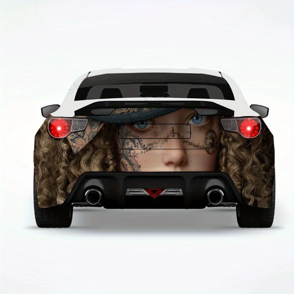 

Загадочный цилиндр, вьющиеся волосы, персонаж, автомобильная наклейка, автомобильные виниловые обертывания для украшения и защиты-водостойкие самостоятельные...