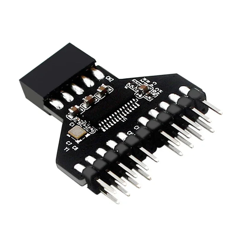 2Pcs/lot Motherboard USB2.0 9Pin Interface Header Splitter 1 to 2 Extension Cable Adapter