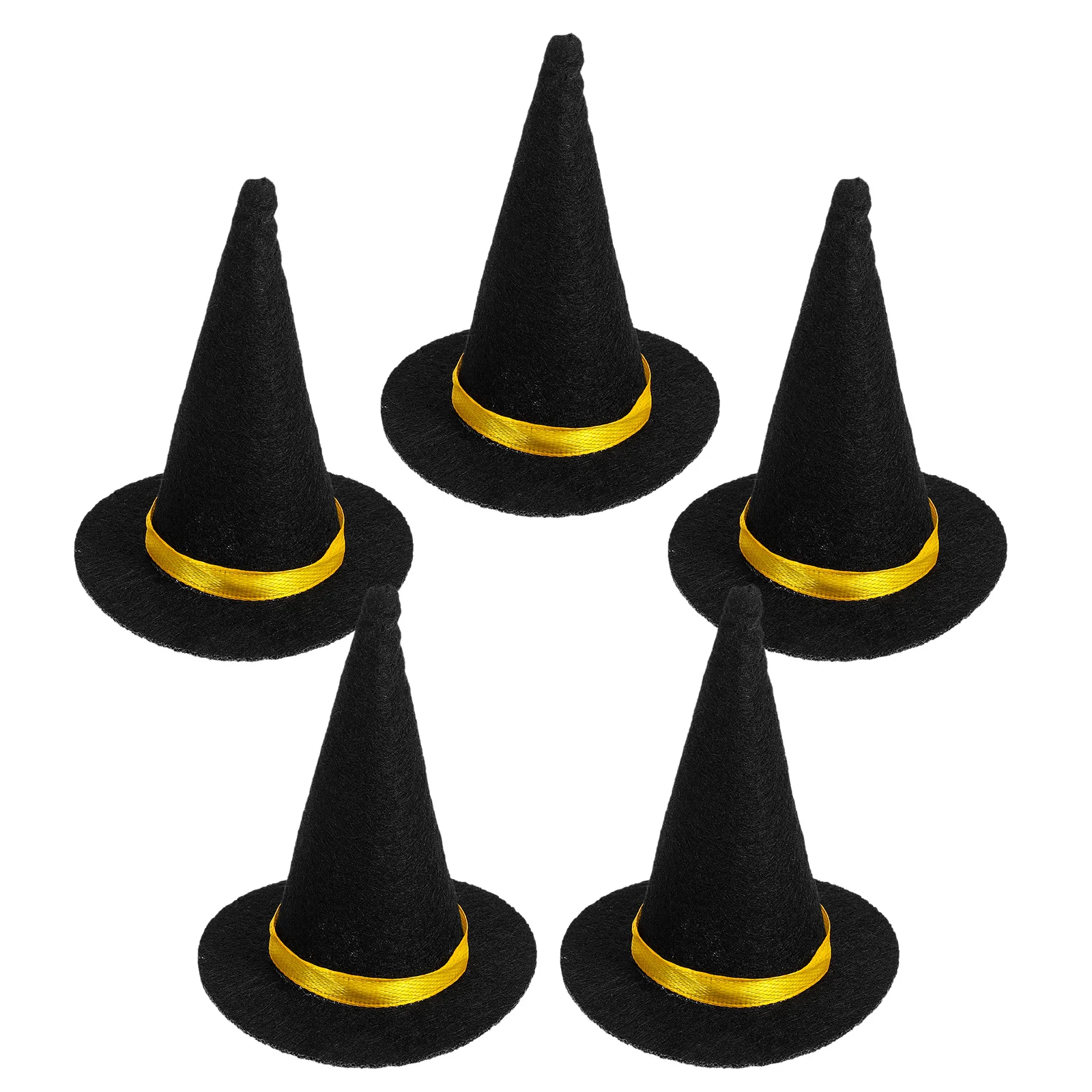 

6pcs Hats Felt Fabric Reusable For Halloween Party Cosplay Decor Crafts Hair Accessories Diy Wine Bottle Decor