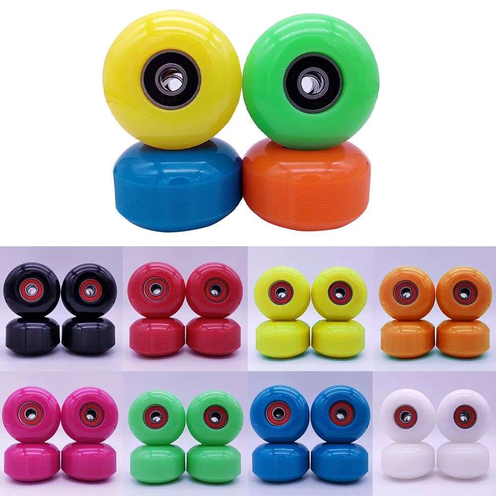 цена 4Pcs Skateboard Wheels With Bearing 52x32mm 95A Soft Longboard Skateboard Wheels ABEC-9 Bearing Roller Skating Accessories Parts