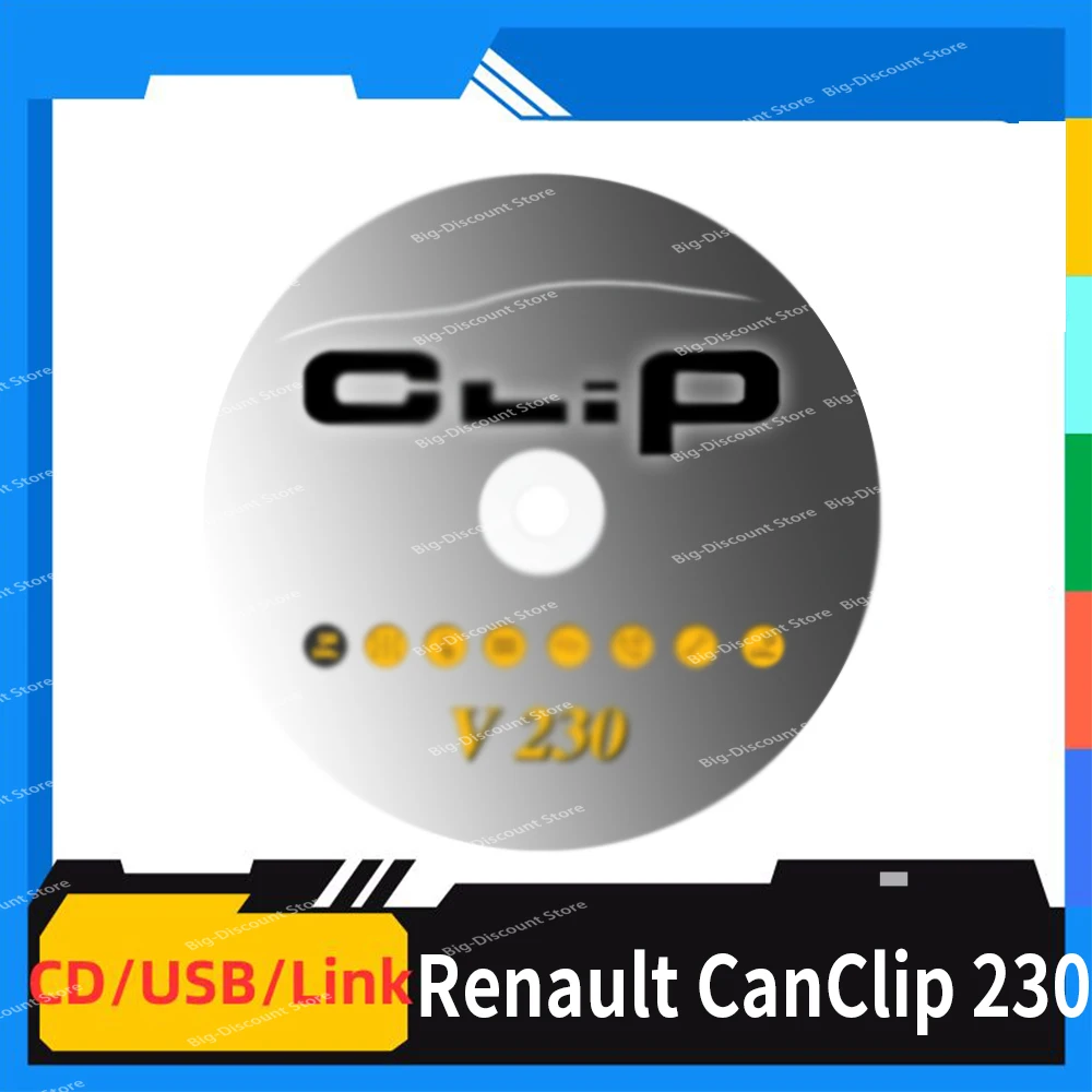 Software Newest Can Clip Rena-ult Full chip 230 For Renault OBD2 Diagnostic Pin Extractor Can Clip V230 from1998-2023 win7 32bit