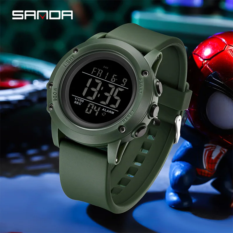 SANDA New Outdoor Sports Men's Watch LED Luminous Digital  50M Waterproof Chronograph Men's Electronic Clock Relogios Masculino