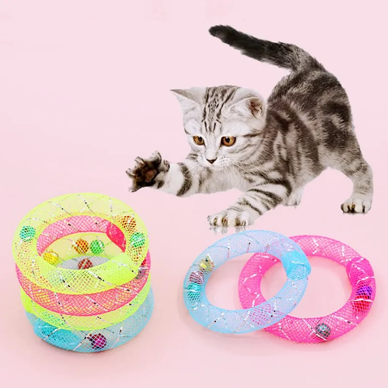 

Cat Toy Set Spring Interactive Cat Toy with Bell 2PCS Self-Hi Elastic Spring Toys Sounding Toys for Cats Teasing Pet Products