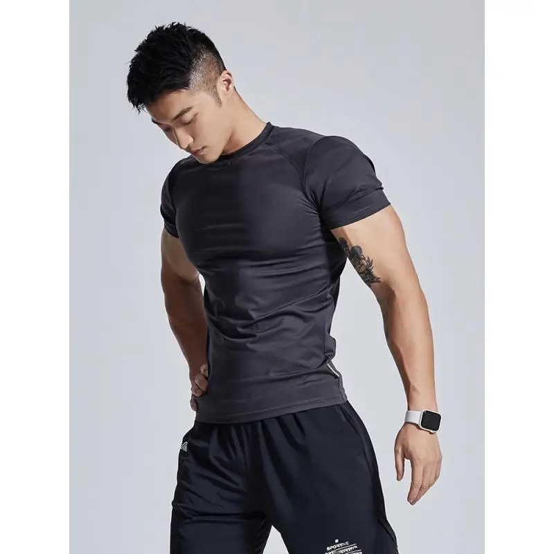 OMG T Shirt High Stretch Men's Moisture Absorption Breathable Fitness Clothes Running Training Tight