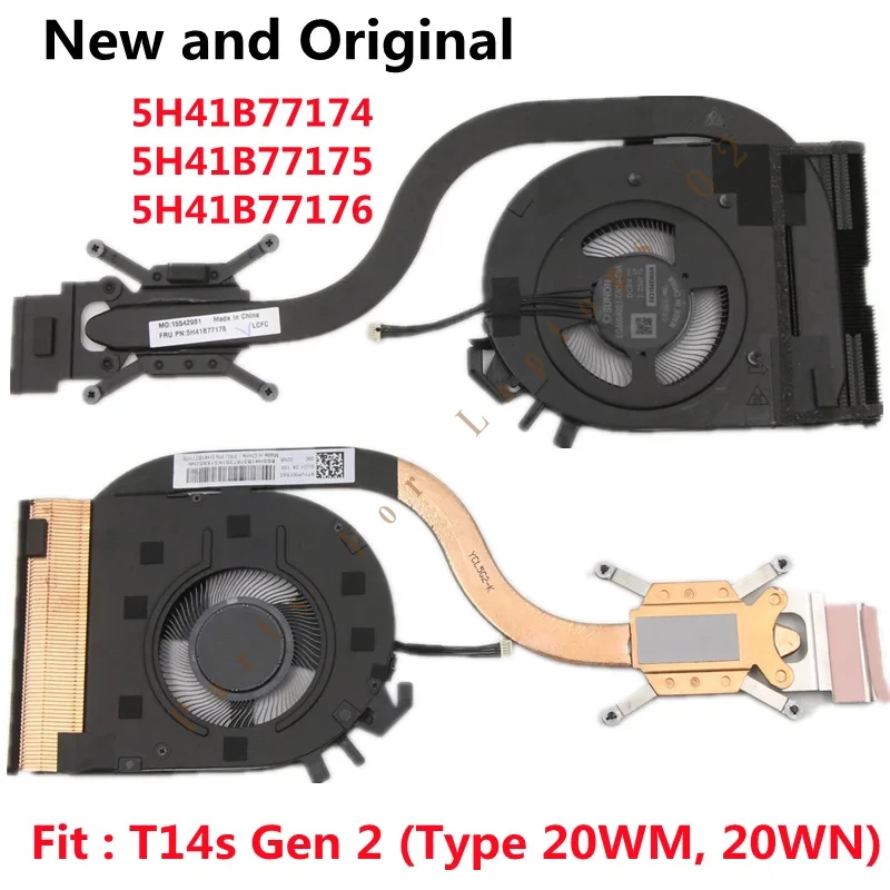 5H41B77174 5H41B77175 5H41B77176 New Original UMA CPU Cooling Fan Heatsink Radiator Cooler For Lenovo ThinkPad T14S Gen 2 Laptop