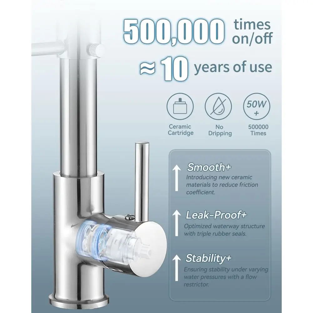 Pull-Down Spray Single Handle Brushed Nickel Stainless Steel Commercial Kitchen Faucet