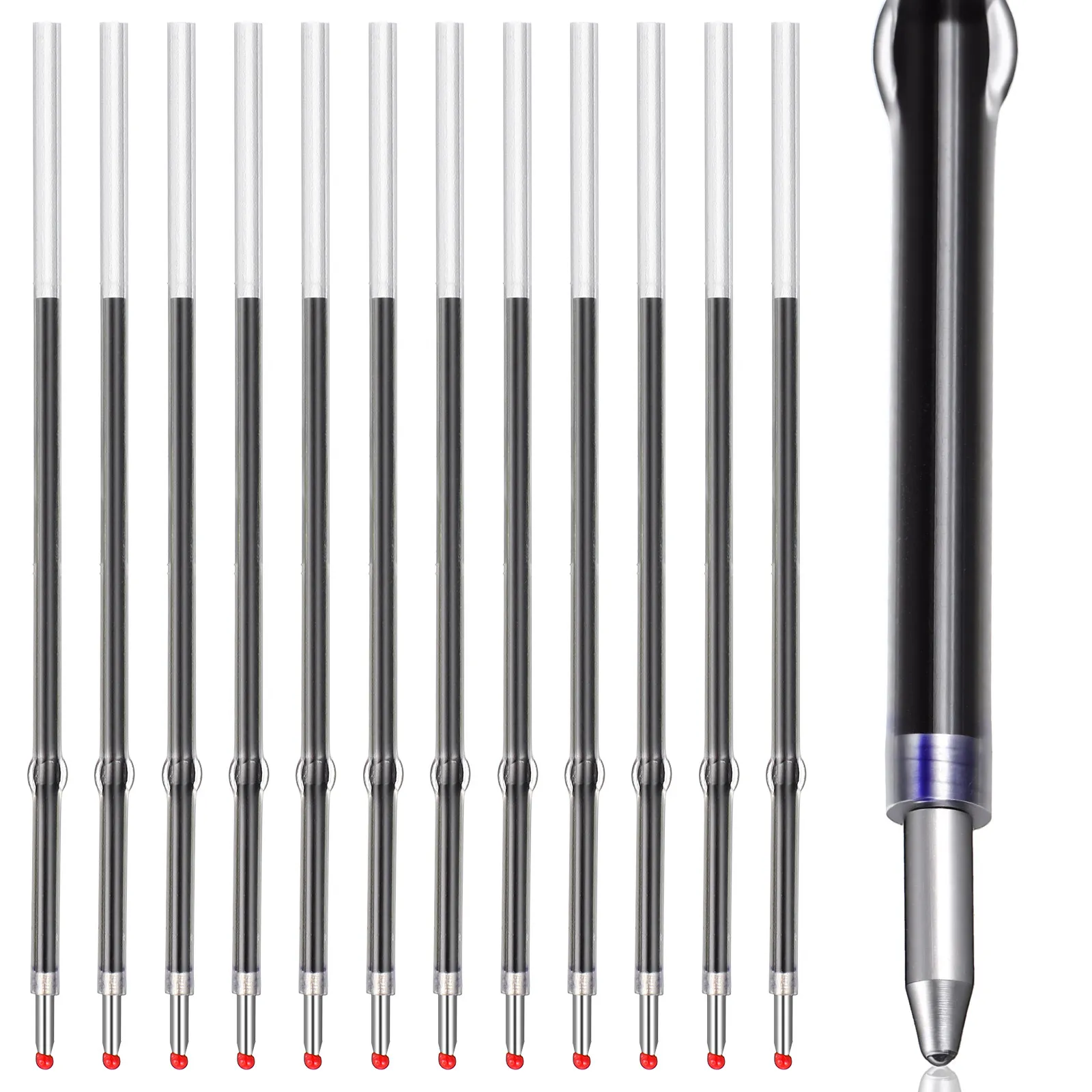 100Pcs Retractable Pen Refills 0.7mm Blue Ink Ballpoint Smooth Writing Replacement Office School Supplies Pen Making Supplies