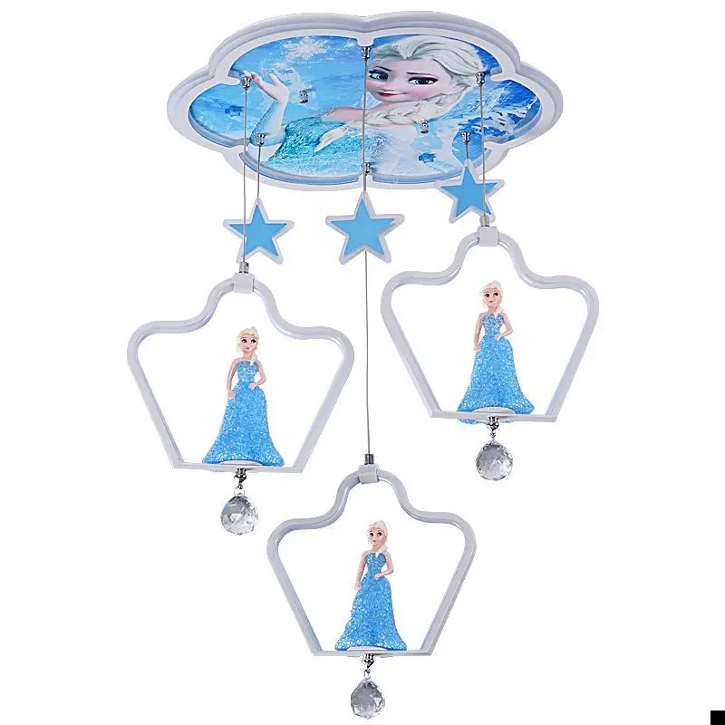 

Children's room, princess lamp, girl, bedroom, room, chandelier, cartoon, European style, creative, crystal