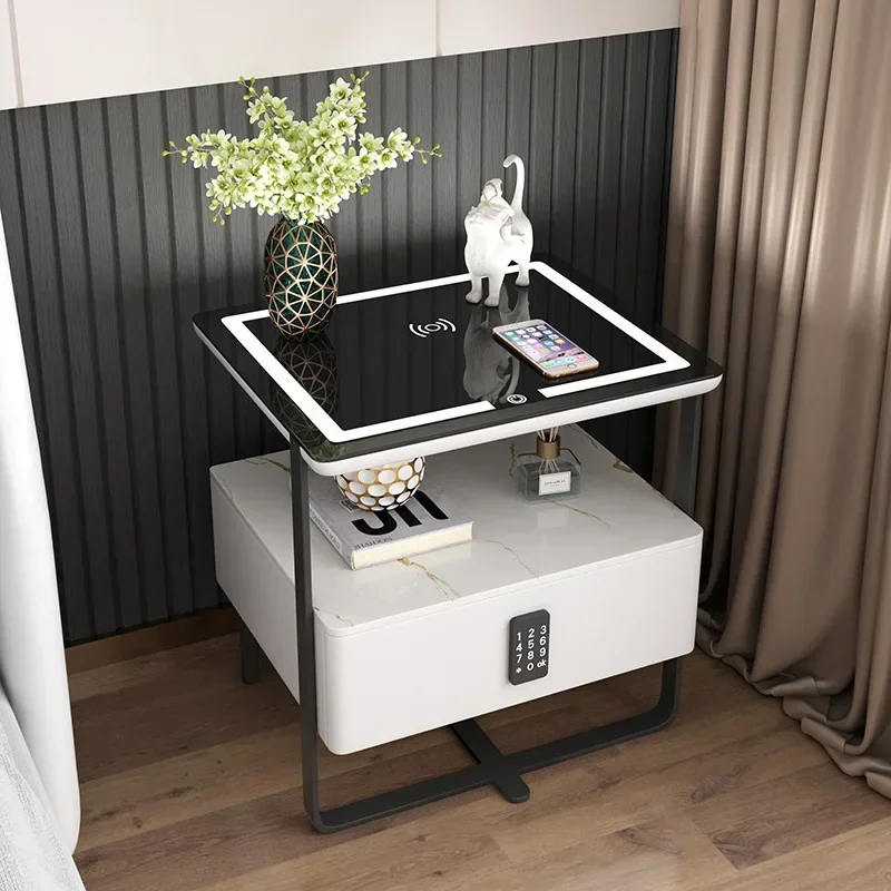 simple-smart-bedside-table-with-modern-iron-art-password-lock-internet-celebrity-solid-wood-multifunctional-for-bedroom-home-b43