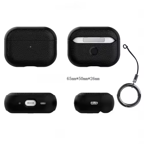 Leather Texture Case For Apple Airpods 1 2 3 4 Pro air pods Wrieless Bluetooth Earphone Protective Cover Anti-lost Headphone Bag - Image 2