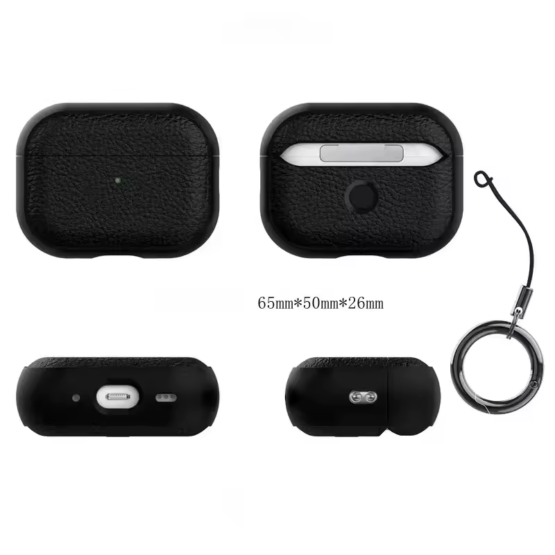 Leather Texture Case For Apple Airpods 1 2 3 4 Pro air pods Wrieless Bluetooth Earphone Protective Cover Anti-lost Headphone Bag - Image 2