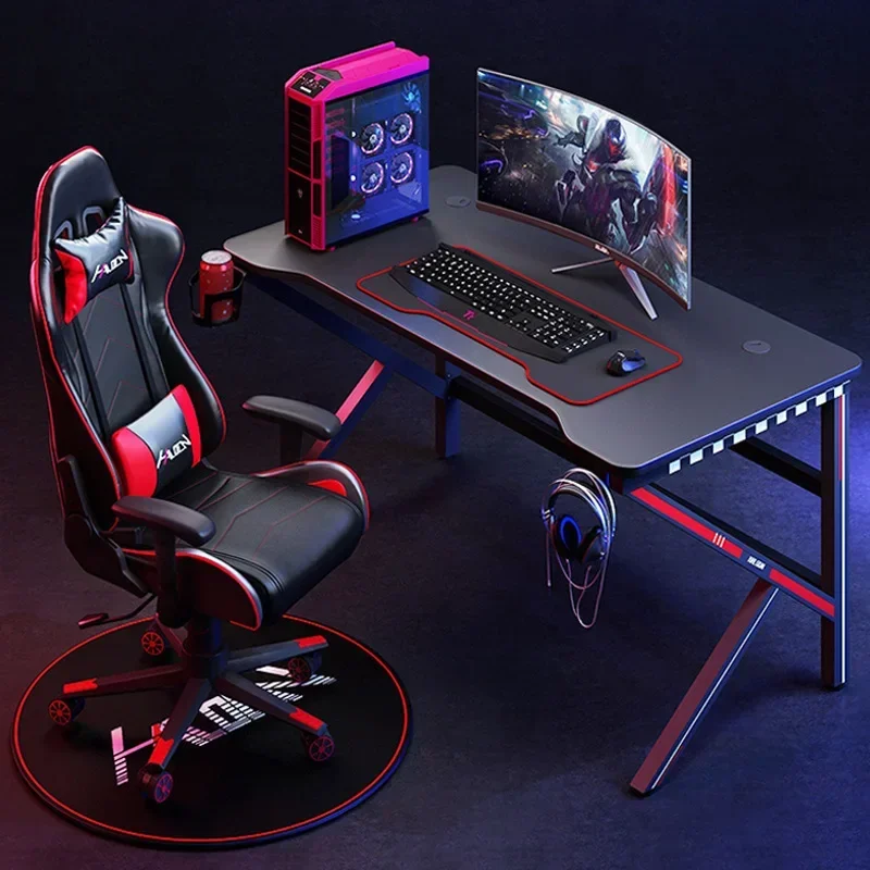 Foreign Trade Black And Red Cool E-sports Table Desktop Computer Table Household Desk Integrated Game Internet Cafe E-sports Tab