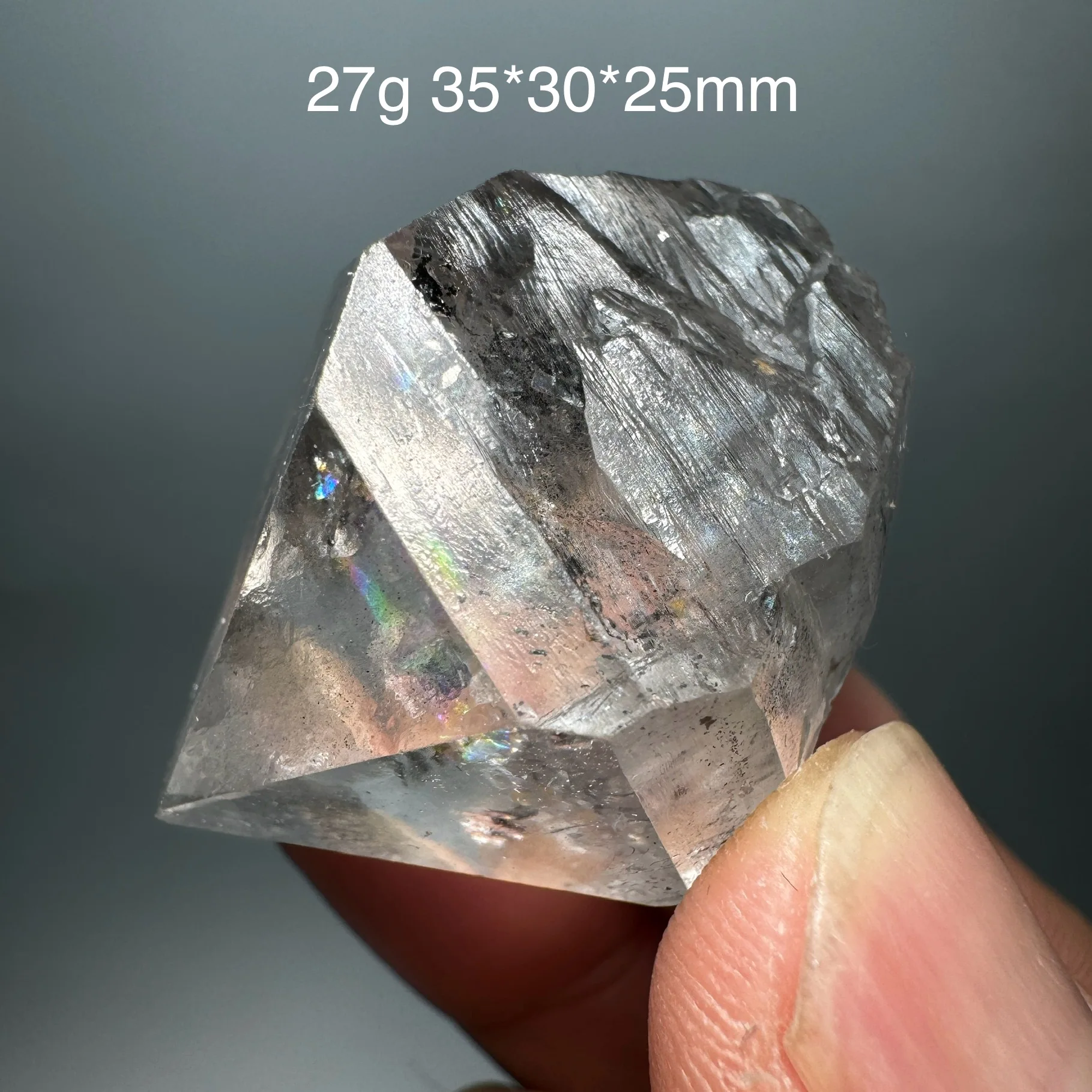 27g-natural-yellow-mud-herkimer-diamond-clear-quartz-mineral-water-flowing-graphite-bubble-healing-video-for-details