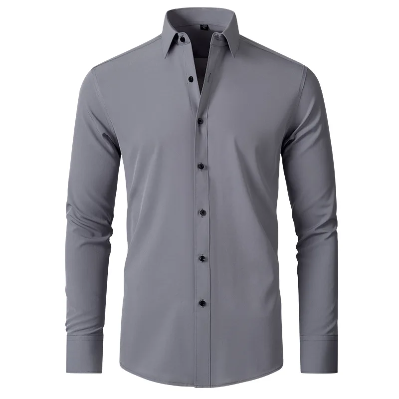 

S 4XL 6XL 8XL White Shirt Men's Long Sleeved Casual Business Non Iron Anti Wrinkle Solid Color Men's Long Sleeved Shirt